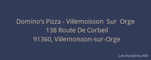 Domino's Pizza - Villemoisson  Sur  Orge