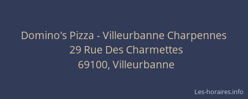 Domino's Pizza - Villeurbanne Charpennes