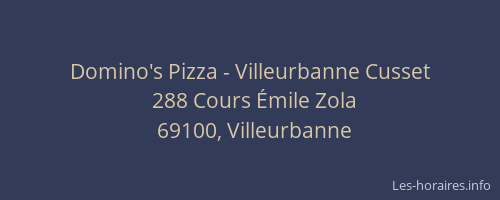 Domino's Pizza - Villeurbanne Cusset