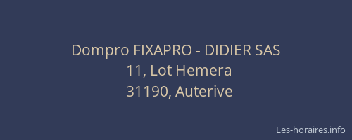 Dompro FIXAPRO - DIDIER SAS