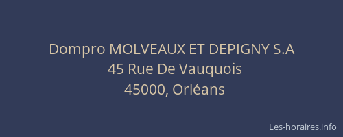 Dompro MOLVEAUX ET DEPIGNY S.A