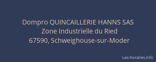 Dompro QUINCAILLERIE HANNS SAS