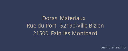 Doras  Materiaux