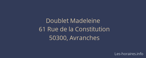 Doublet Madeleine