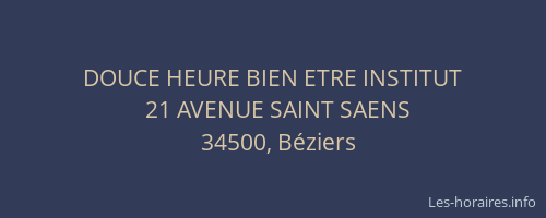 DOUCE HEURE BIEN ETRE INSTITUT