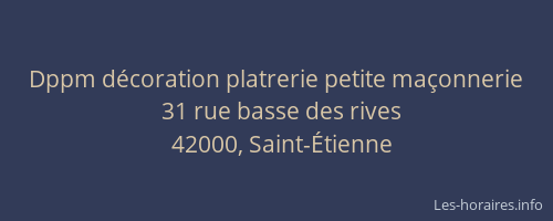 Dppm décoration platrerie petite maçonnerie