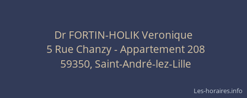Dr FORTIN-HOLIK Veronique
