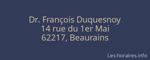 Dr. François Duquesnoy