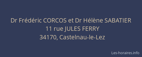 Dr Frédéric CORCOS et Dr Hélène SABATIER