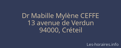 Dr Mabille Mylène CEFFE