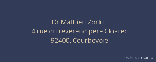 Dr Mathieu Zorlu