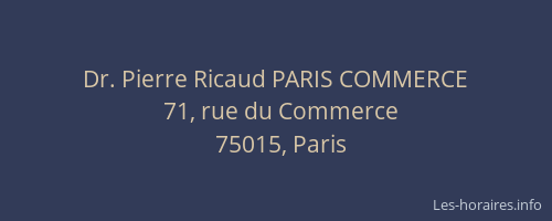 Dr. Pierre Ricaud PARIS COMMERCE