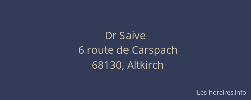 Dr Saive