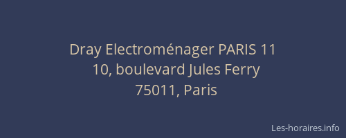 Dray Electroménager PARIS 11
