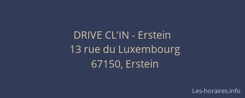 DRIVE CL'IN - Erstein
