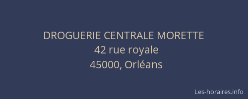 DROGUERIE CENTRALE MORETTE