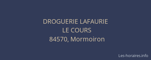 DROGUERIE LAFAURIE