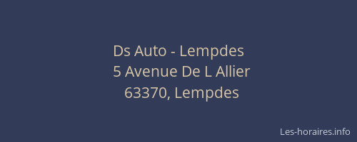 Ds Auto - Lempdes
