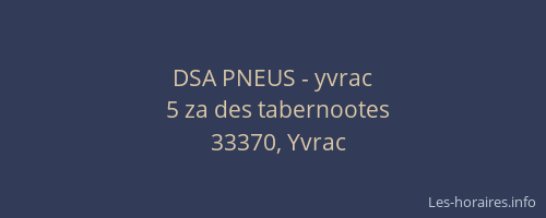 DSA PNEUS - yvrac