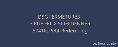 DSG FERMETURES
