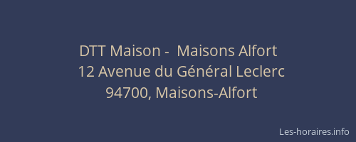 DTT Maison -  Maisons Alfort