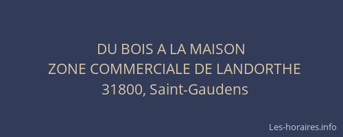DU BOIS A LA MAISON