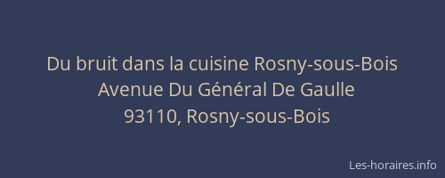 Du bruit dans la cuisine Rosny-sous-Bois