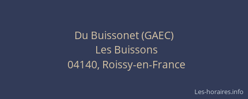 Du Buissonet (GAEC)