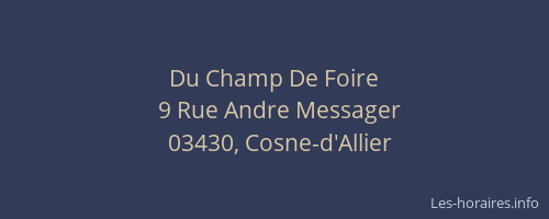 Du Champ De Foire