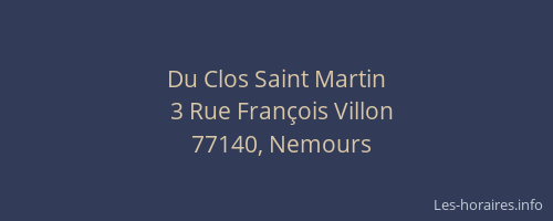 Du Clos Saint Martin