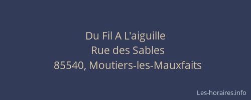 Du Fil A L'aiguille