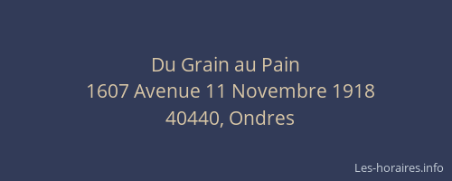 Du Grain au Pain
