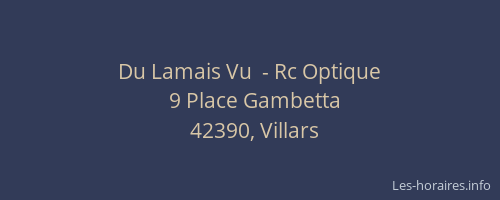 Du Lamais Vu  - Rc Optique