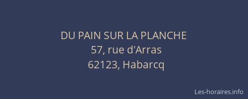 DU PAIN SUR LA PLANCHE