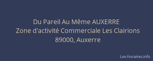 Du Pareil Au Même AUXERRE