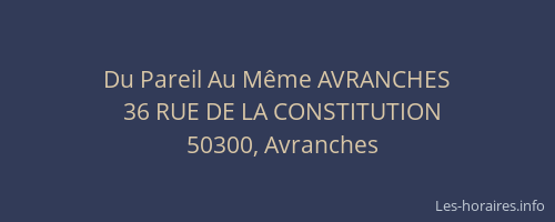 Du Pareil Au Même AVRANCHES