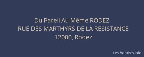 Du Pareil Au Même RODEZ