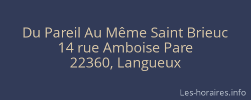 Du Pareil Au Même Saint Brieuc