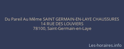 Du Pareil Au Même SAINT GERMAIN-EN-LAYE CHAUSSURES