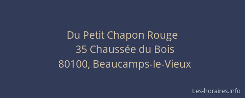 Du Petit Chapon Rouge