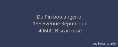 Du Pin boulangerie