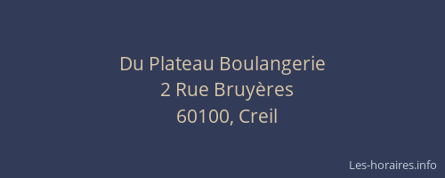 Du Plateau Boulangerie