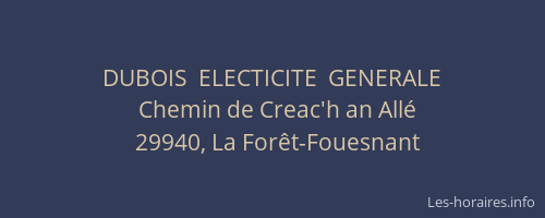 DUBOIS  ELECTICITE  GENERALE