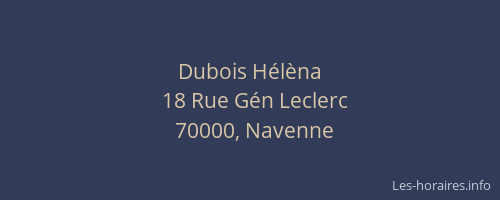 Dubois H&eacute;l&egrave;na