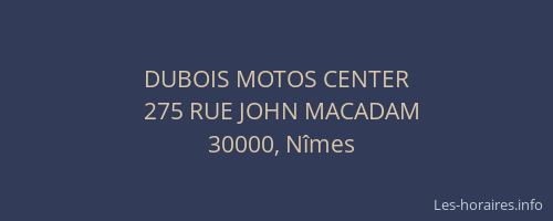 DUBOIS MOTOS CENTER