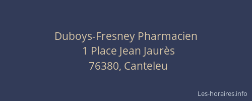 Duboys-Fresney Pharmacien