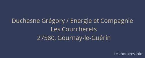 Duchesne Gr&eacute;gory / Energie et Compagnie