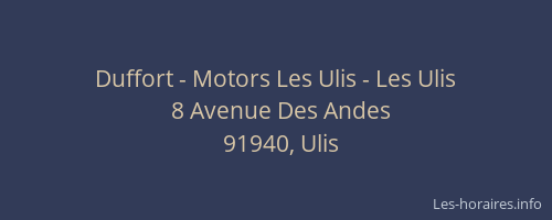 Duffort - Motors Les Ulis - Les Ulis