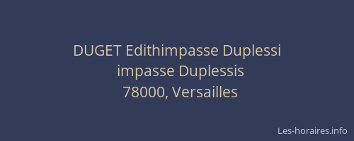 DUGET Edithimpasse Duplessi