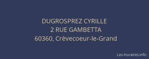 DUGROSPREZ CYRILLE